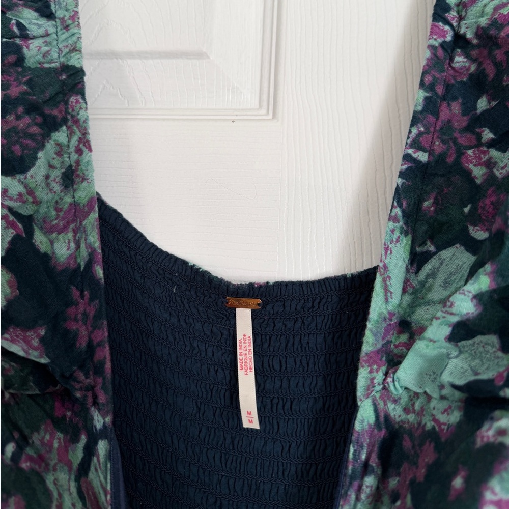 Free People Navy and Teal Floral Maxi Dress - Picture 9 of 11